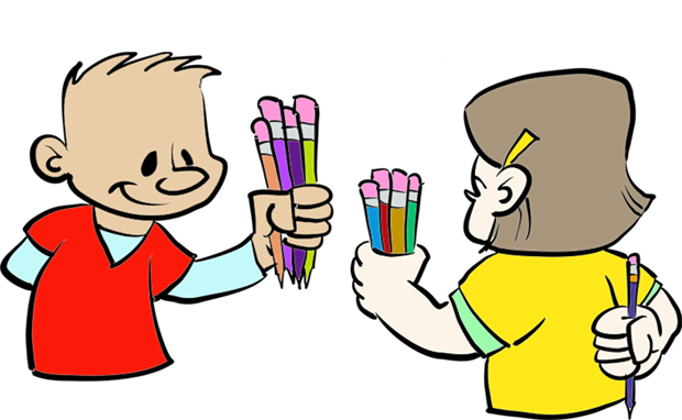 Two players choosing how many pencils to start with