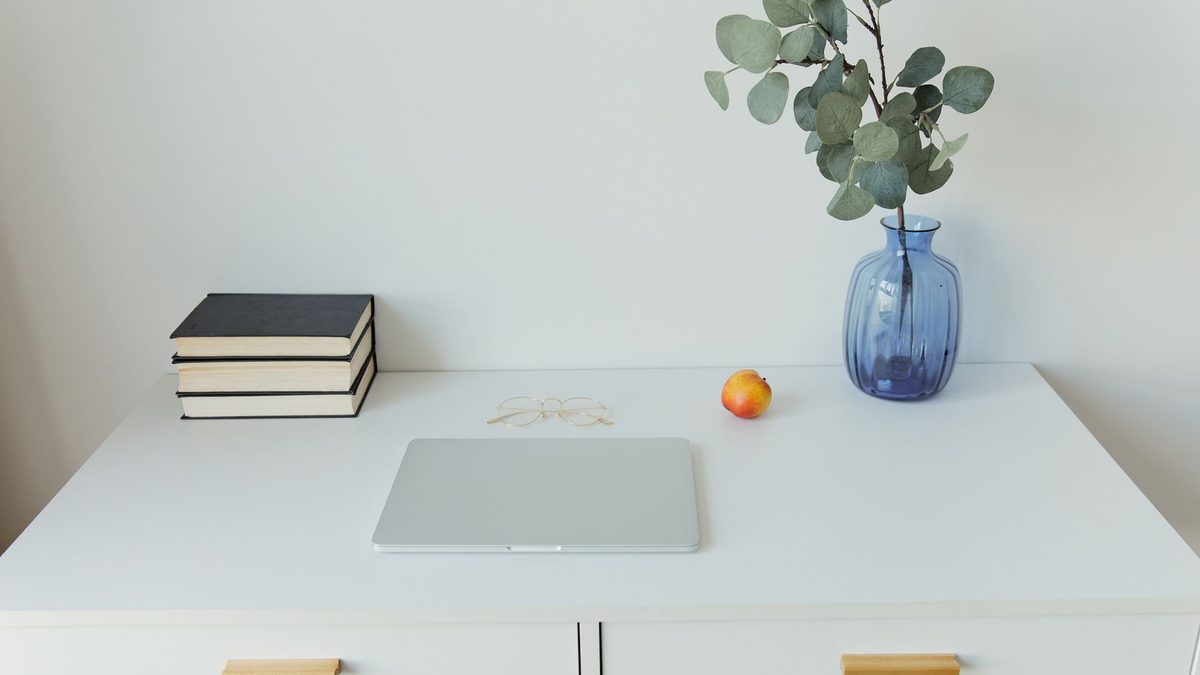 A tidy desk set up as a dedicated study space at home