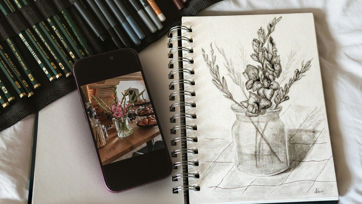 An object being sketched from direct observation