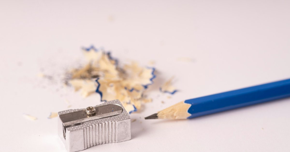 A pencil being sharpened, photographed close up