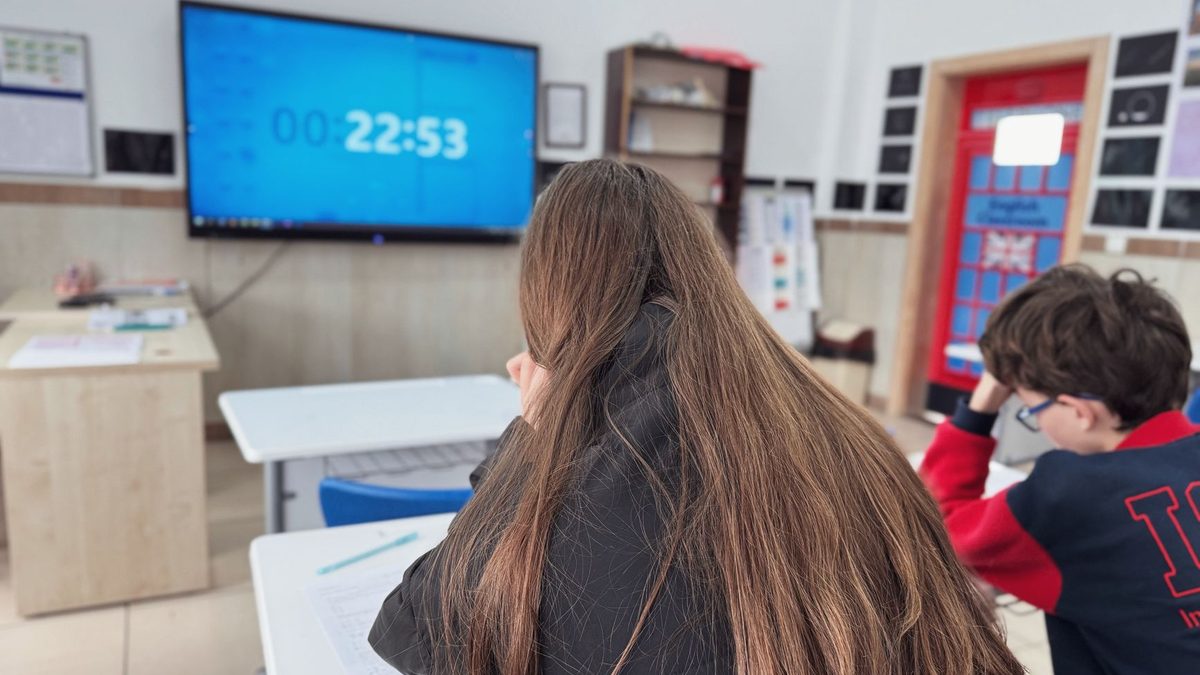 A classroom clock and timer used to manage transitions